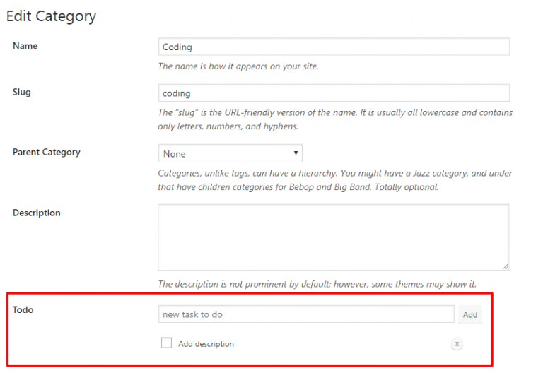 Todo Custom Field
