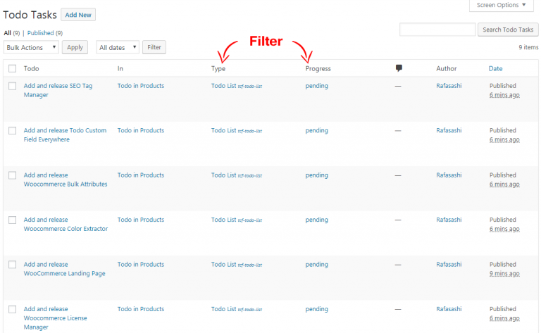 Todo Custom Field